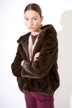 BOMBER ECO FUR CON CAPPUCCIO MORO