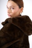 BOMBER ECO FUR CON CAPPUCCIO MORO