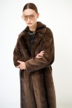 PELLICCIA ECO FUR SCOLLO REVER E CINTURA MORO