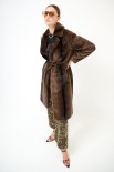 PELLICCIA ECO FUR SCOLLO REVER E CINTURA MORO