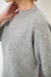 MAGLIA MEZZO COLLO MANICA CORTA MISTO CACHEMIRE GRIGIO MEDIO