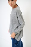 MAGLIA OVER FONDO ASIMMETRICO MISTO CACHEMIRE GRIGIO MEDIO