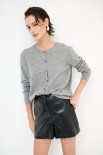 CARDIGAN PARICOLLO MISTO CACHEMIRE GRIGIO MEDIO