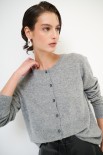 CARDIGAN PARICOLLO MISTO CACHEMIRE GRIGIO MEDIO