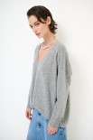 MAGLIA OVER SCOLLO V MISTO CACHEMIRE GRIGIO MEDIO