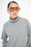 MAGLIA OVER COLLO ALTO MISTO CACHEMIRE GRIGIO MEDIO
