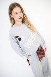 FELPA BASIC RICAMO NEW YORK VINTAGE GRIGIO