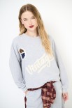 FELPA BASIC RICAMO NEW YORK VINTAGE GRIGIO