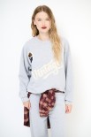 FELPA BASIC RICAMO NEW YORK VINTAGE GRIGIO
