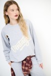 FELPA BASIC RICAMO NEW YORK VINTAGE GRIGIO