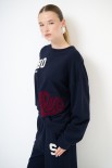 FELPA BASIC RICAMO SOHO LOVE BLU