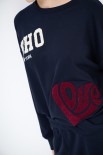 FELPA BASIC RICAMO SOHO LOVE BLU