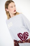 FELPA BASIC RICAMO SOHO LOVE GRIGIO
