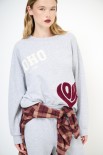 FELPA BASIC RICAMO SOHO LOVE GRIGIO
