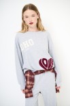 FELPA BASIC RICAMO SOHO LOVE GRIGIO