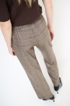 PANTALONE FONDO DRITTO BOTTONE IN TINTA MORO