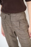 PANTALONE FONDO DRITTO BOTTONE IN TINTA MORO