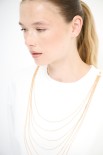 T-SHIRT COLLANA FILI LUNGA BIANCO