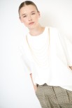 T-SHIRT COLLANA FILI LUNGA BIANCO