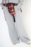 PANTALONE FELPA CON CUCITURA DAVANTI GRIGIO