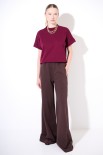 PANTALONE FELPA CON CUCITURA DAVANTI MORO