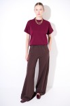 PANTALONE FELPA CON CUCITURA DAVANTI MORO