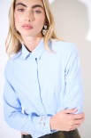 CAMICIA OXFORD CON APPLI. CELESTE