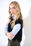 GILET PARICOLLO CON SPACCHI NERO