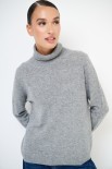 MAGLIA COLLO ALTO MISTO CACHEMIRE GRIGIO