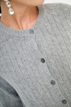 CARDIGAN OVER TRECCIA+SPACCHI LANA CACHEMIRE GRIGIO MEDIO