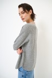 MAGLIA FONDO STONDATO MISTO CACHEMIRE GRIGIO MEDIO