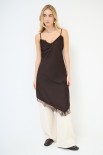 ABITO CON PIZZO A CONTRASTO MORO