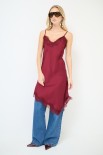 ABITO CON PIZZO A CONTRASTO VINO