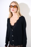 CARDIGAN BOTTONI GIOIELLO NERO