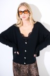 CARDIGAN BOTTONI GIOIELLO NERO