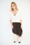 CARDIGAN MEZZA MANICA STRASS BURRO