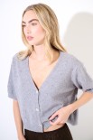 CARDIGAN MEZZA MANICA STRASS GRIGIO