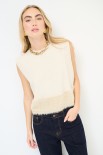 GILET CROP FONDO PELLICCIA BURRO