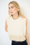 GILET CROP FONDO PELLICCIA BURRO