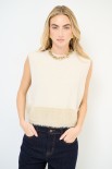 GILET CROP FONDO PELLICCIA BURRO