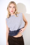 GILET CROP FONDO PELLICCIA GRIGIO