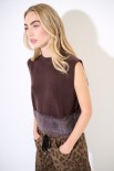 GILET CROP FONDO PELLICCIA MORO