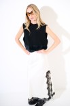 GILET CROP SCOLLO V NERO