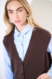 GILET CROP SCOLLO V MORO