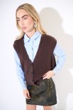 GILET CROP SCOLLO V MORO