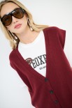 GILET CROP SCOLLO V VINO