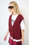 GILET CROP SCOLLO V VINO