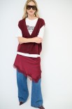 GILET CROP SCOLLO V VINO