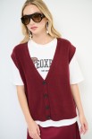 GILET CROP SCOLLO V VINO