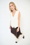 GILET SCOLLO V BOTTONI GIOIELLO BURRO